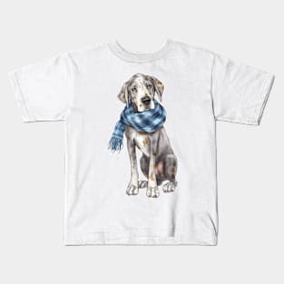 Watercolor Cozy Great Dane Dog Kids T-Shirt